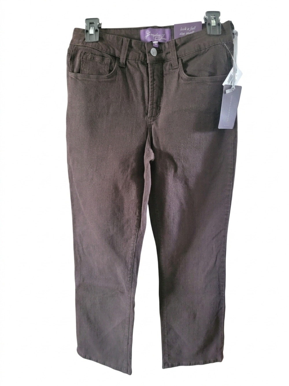 NYDJ Dark Brown Straight Jeans with Branded Tag